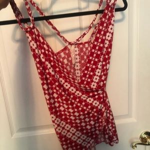 Red and white tank top